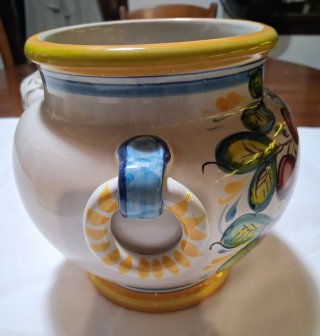 Vaso ceramica dipinti a mano vintage