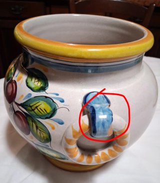 Vaso ceramica dipinti a mano vintage