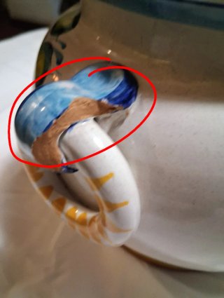 Vaso ceramica dipinti a mano vintage
