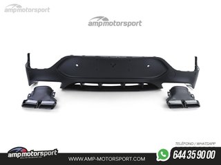 DIFUSOR TRASERO CON COLAS NEGRAS PARA MERCEDES GLC COUPE C253 NEGRO MATE