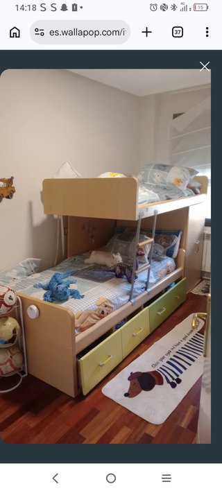 Literas con cajones, escalera y armario