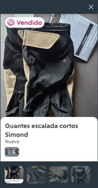 Guantes de escalada Simond cortos Talla L