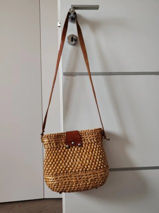 Borsa paglia vintage tracolla