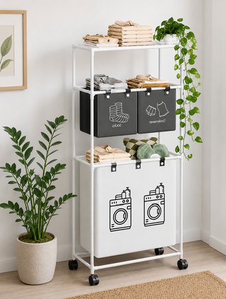 Carrello Scaffale Portabiancheria per Bucato