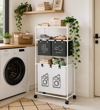 Carrello Scaffale Portabiancheria per Bucato