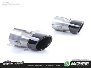 DIFUSOR TRASERO NEGRO BRILLO CON COLAS SIMPLES NEGRAS PARA MERCEDES CLA C118