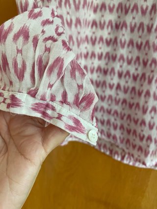 Camisa Massimo Dutti rosa y blanca