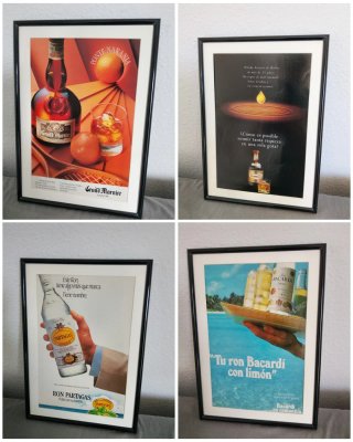 Lote 4 Publicidad Vintage Enmarcada años 80