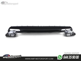 DIFUSOR TRASERO NEGRO BRILLO CON COLAS NEGRAS PARA MERCEDES CLASE A W176