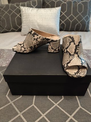 Mules Sandalias Piel Serpiente