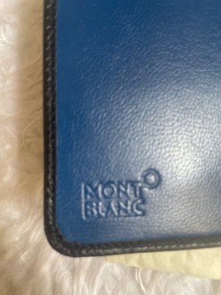 Cartera Tarjetero Montblanc Negra y azul de piel