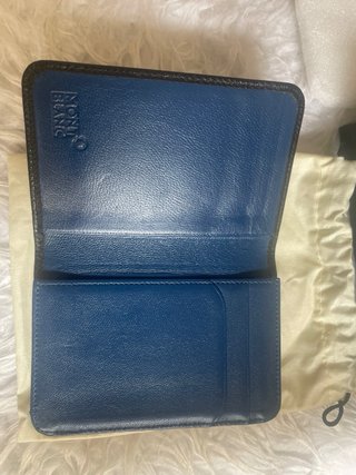 Cartera Tarjetero Montblanc Negra y azul de piel