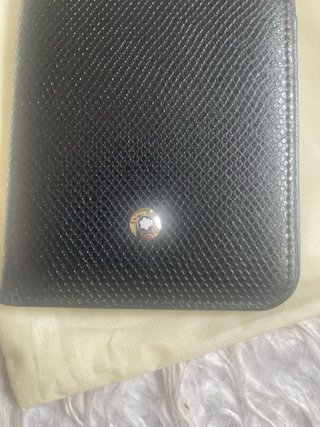 Cartera Tarjetero Montblanc Negra y azul de piel