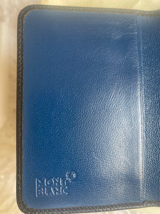Cartera Tarjetero Montblanc Negra y azul de piel