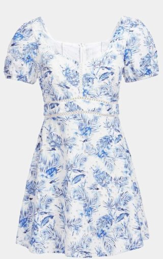 Vestido Guess floral azul y blanco