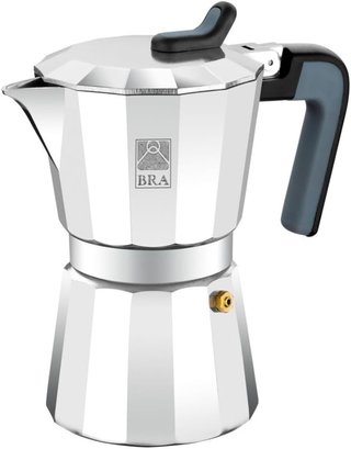 BRA Deluxe cafetera italiana aluminio ergonómica