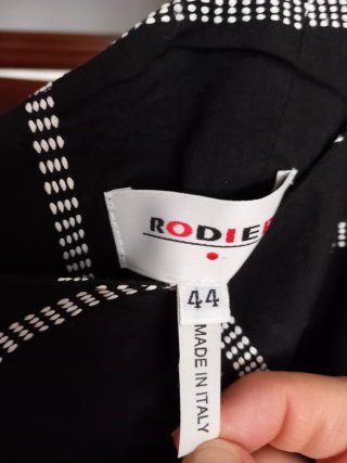 Vestido Rodier Talla 44 Negro/Blanco