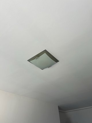 Lámpara plafón cuadrada metal y cristal