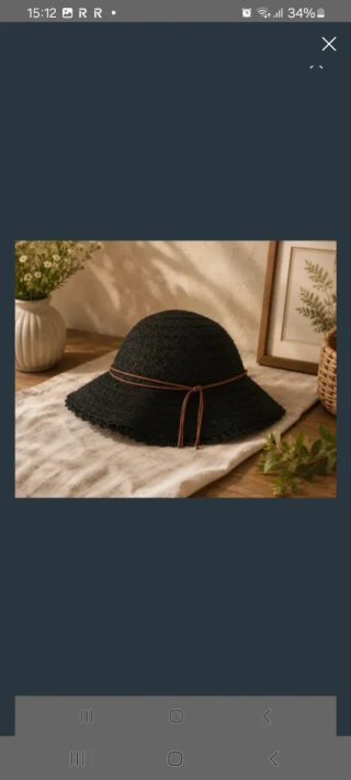 Sombrero negro de paja
