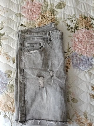 Pantalón corto Bershka Denim hombre gris