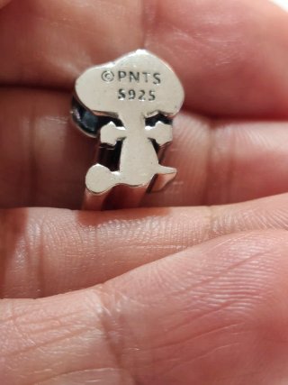 Charm Snoopy Corazón Rosa Plata de Ley