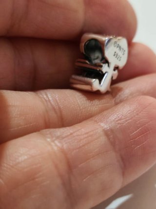 Charm Snoopy Corazón Rosa Plata de Ley