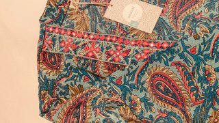 Kimono estampado paisley multicolor