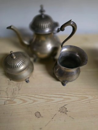 Tetera completa de plata
