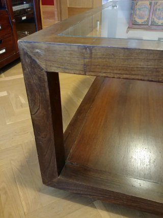 Mesa de centro Banak madera y cristal