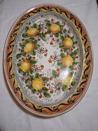 Vassoio ceramica vintage limoni