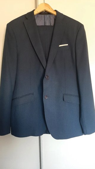 Traje Zara Slim Fit Azul Marino Talla 52