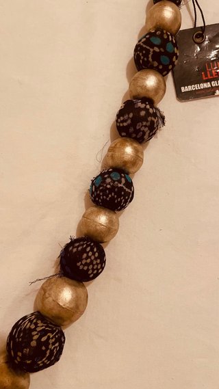 Collar Luna Llena Bolas Azul y Plata