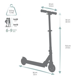 Patinete Scooter Oxelo MID 1 Niños Rosa Blanco Negro