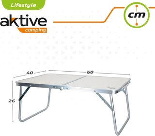 AKTIVE Mesa playa plegable camping 60x40x25