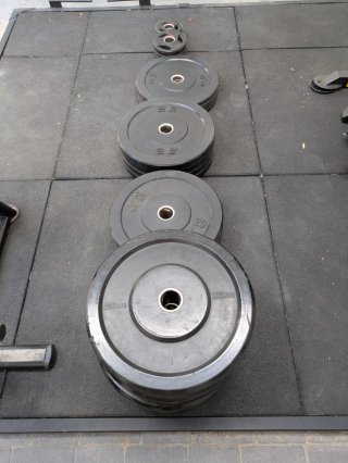 Set 215kg Discos Olímpicos Bumper