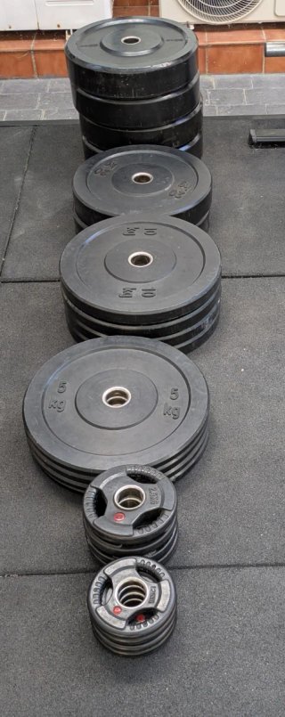 Set 215kg Discos Olímpicos Bumper