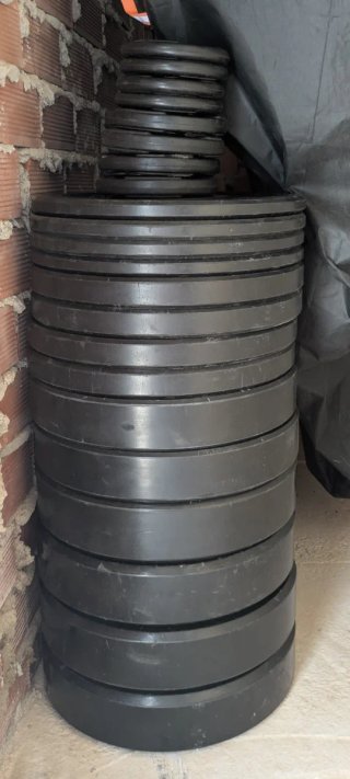 Set 215kg Discos Olímpicos Bumper