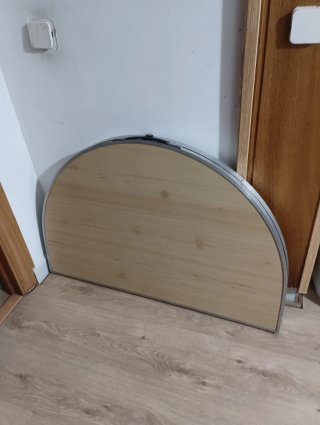 Mesa redonda plegable madera y metal
