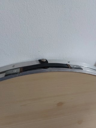 Mesa redonda plegable madera y metal