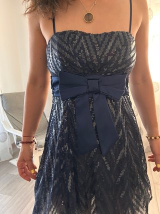 Vestido fiesta lentejuelas azul T.36