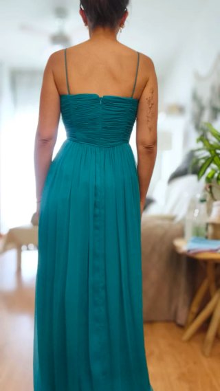 Vestido Mango Talla S Verde Turquesa