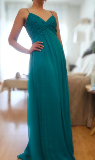 Vestido Mango Talla S Verde Turquesa
