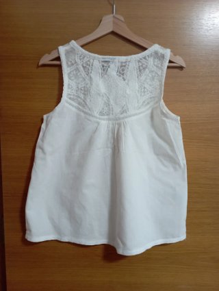 Blusa Mango Blanca Sin Mangas Talla M