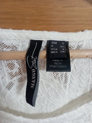 Blusa Mango Blanca Sin Mangas Talla M