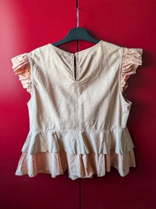 Top Peplum Zara Volantes Rosa Talla M