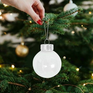 Set de 24 Bolas de Navidad Blancas 6 cm
