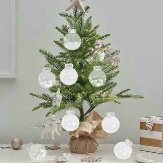 Set de 24 Bolas de Navidad Blancas 6 cm