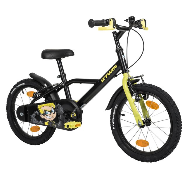 Bicicleta niños 16 pulgadas Btwin 500 Dark Hero negra 4,5 -