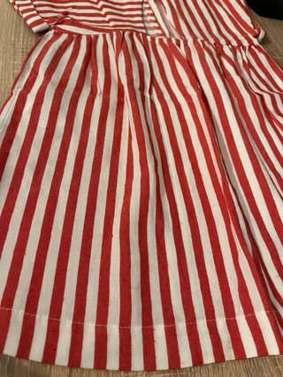 Vestido niña rayas rojas y blancas T116
