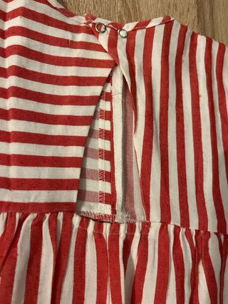 Vestido niña rayas rojas y blancas T116